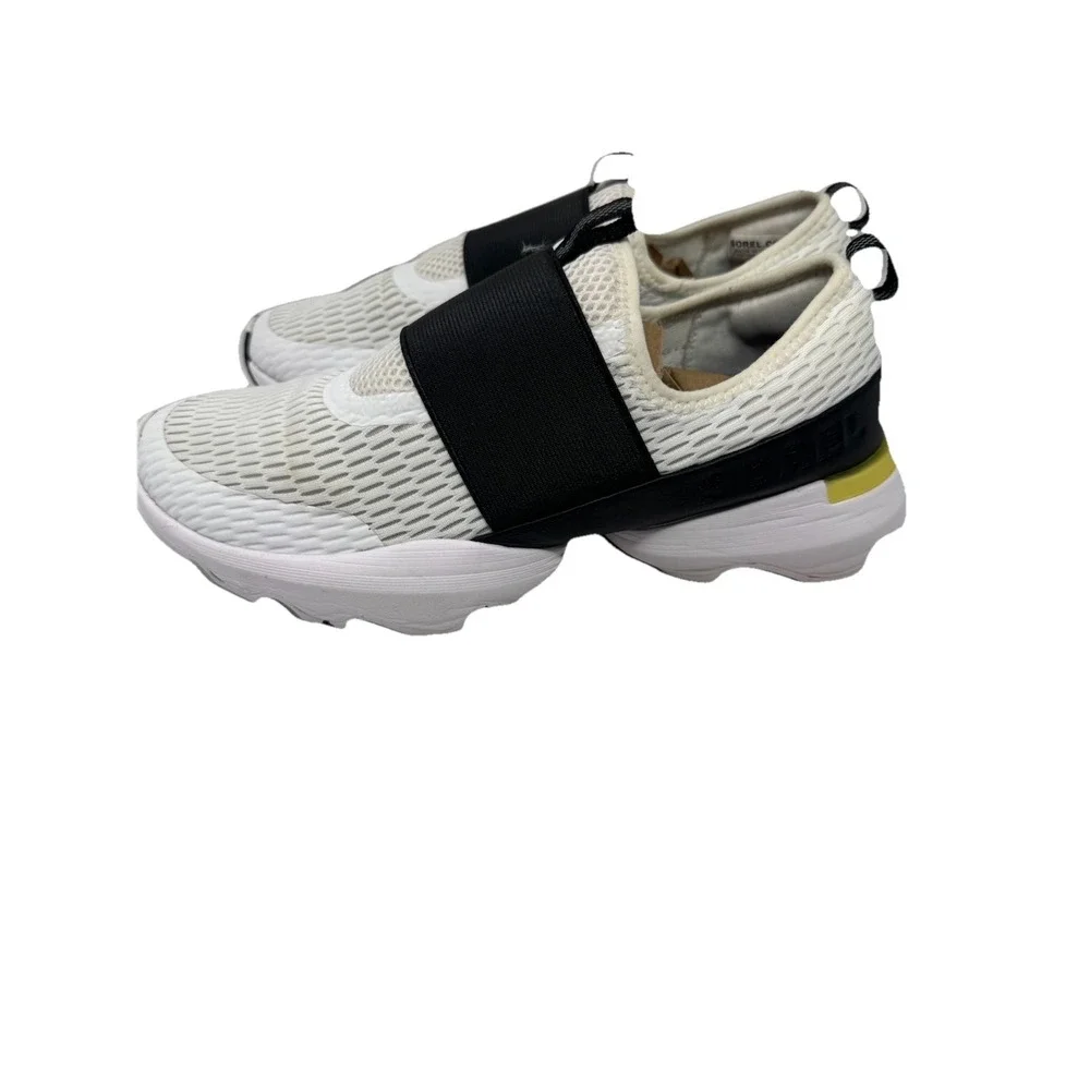 🔥Sorel Kinetic🖤⭐️🖤Impact Strap Low Top Slip On Sneakers White Black Running 9